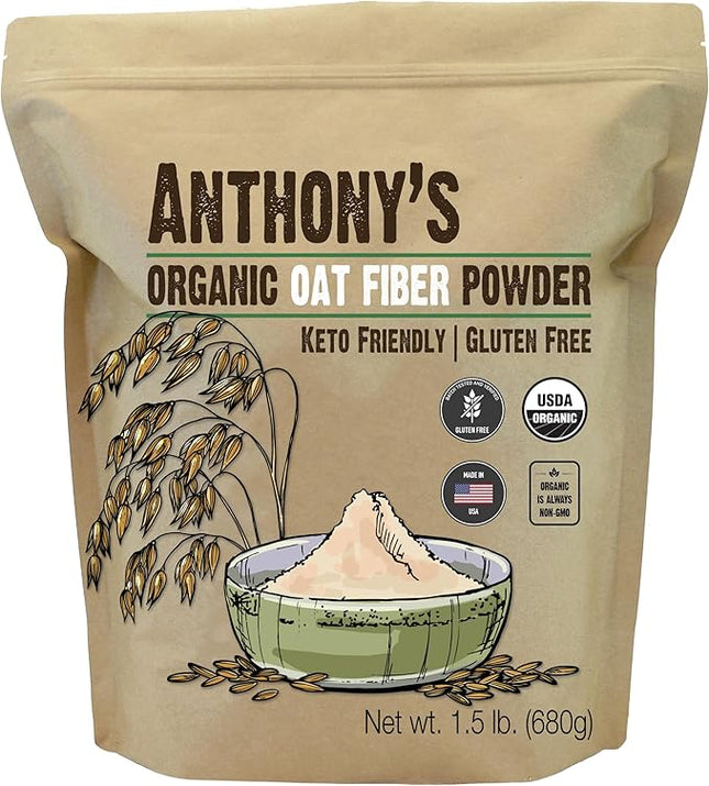 Anthony's goods oat fiber 680g package on white background