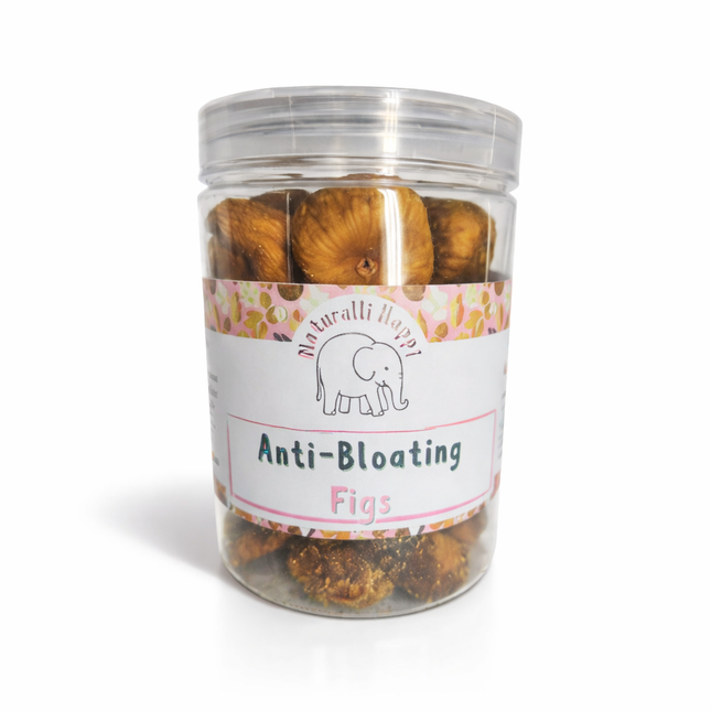 Naturalli Happi Anti-Bloating Figs in a vibrant packaging