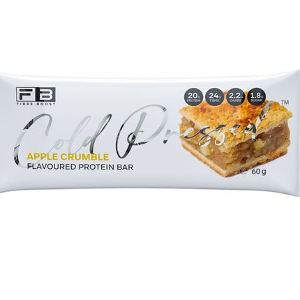 Fibre Boost Apple Crumble cold pressed protein bar lifestyle shot
