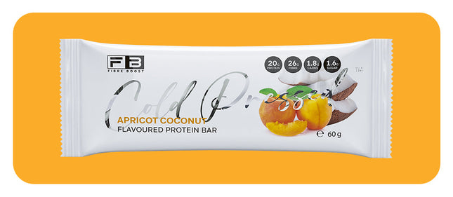 Fibre Boost Apricot Coconut cold pressed protein bar single bar