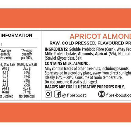 Fibre Boost Cold Pressed Apricot Almond flavoured Protein Bar