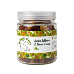 Naturalli Happi Sultanas with ginger cubes in a vibrant package