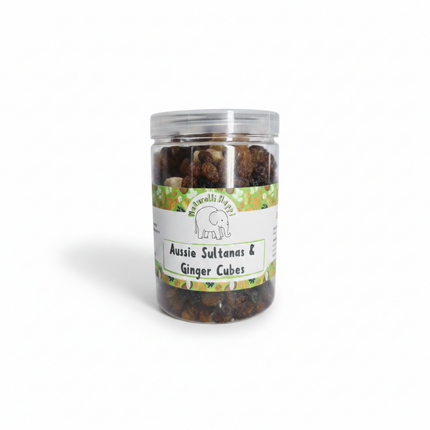 Naturalli Happi Sultanas with ginger cubes in a bag