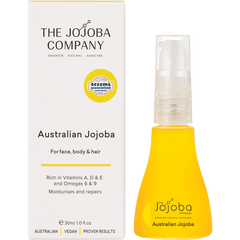 Bottle of Australian jojoba oil for face and body hydration