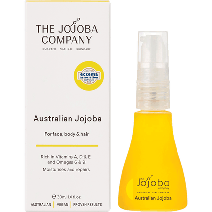 Bottle of Australian jojoba oil for face and body hydration