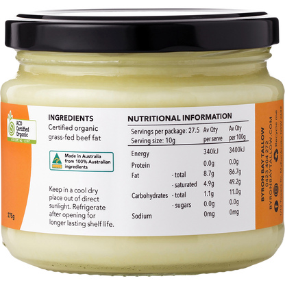Organic Grass Fed Beef Tallow