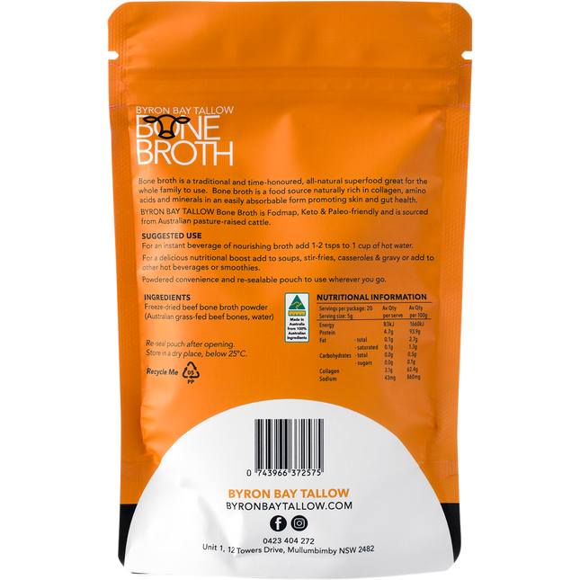 Grass Fed Beef Bone Broth Powder