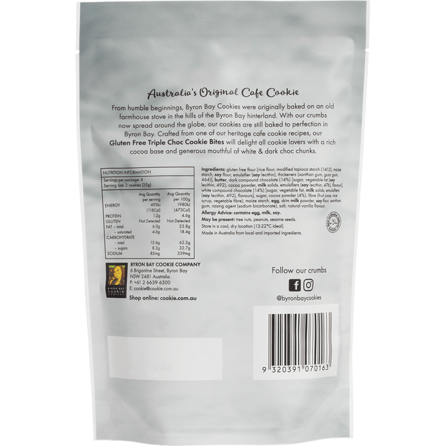 Byron Bay Cookies Gluten Free Cookie Bites Triple Choc Fudge