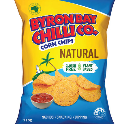 Byron Bay Chilli Corn Chips Natural 250g (Food Rescue)