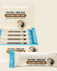 Blue Dinosaur Protein + Fibre Bar Coconut Choc Chip 12x50g
