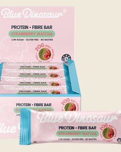 Blue Dinosaur Protein + Fibre Bar Strawberry Matcha 12x50g