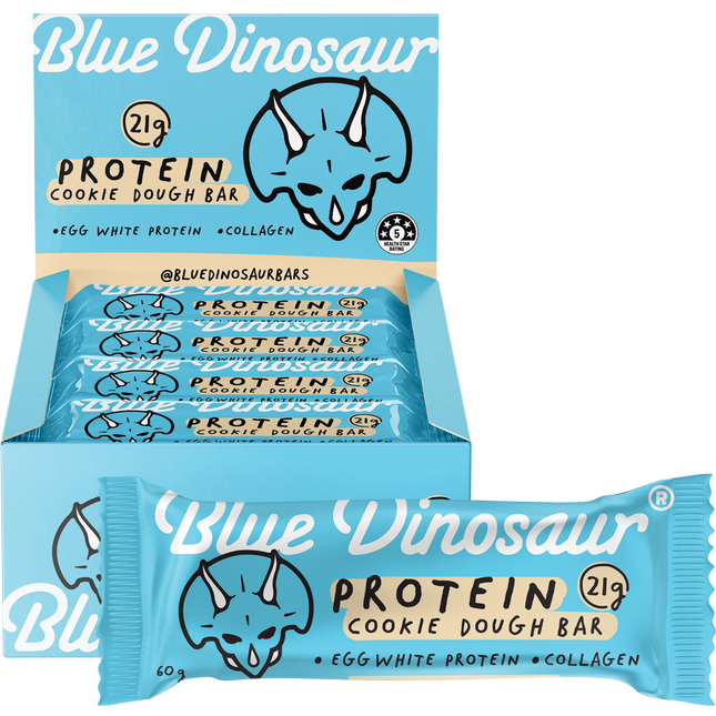 Blue Dinosaur Cookie Dough Protein Bar