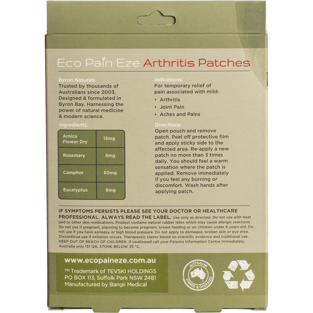 Eco Pain Arthritis Arnica Patches