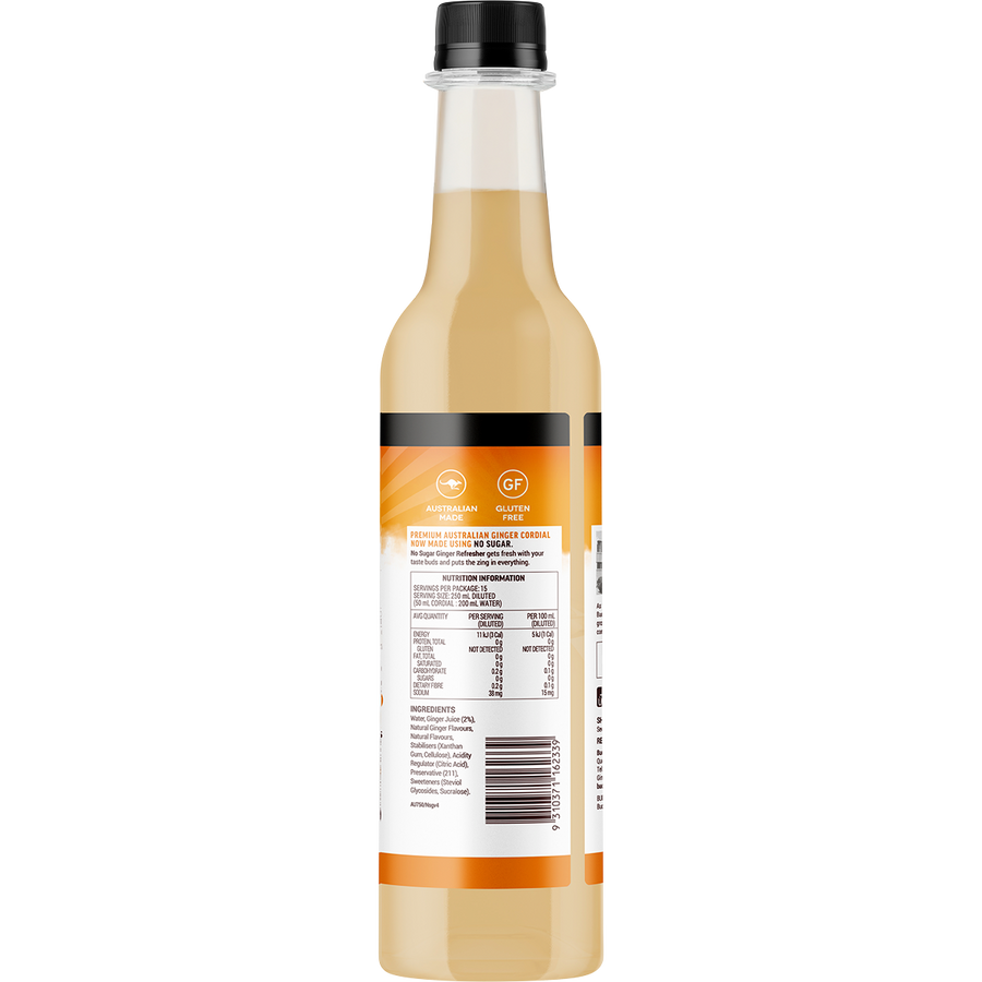 Ginger Refresher No Sugar Cordial