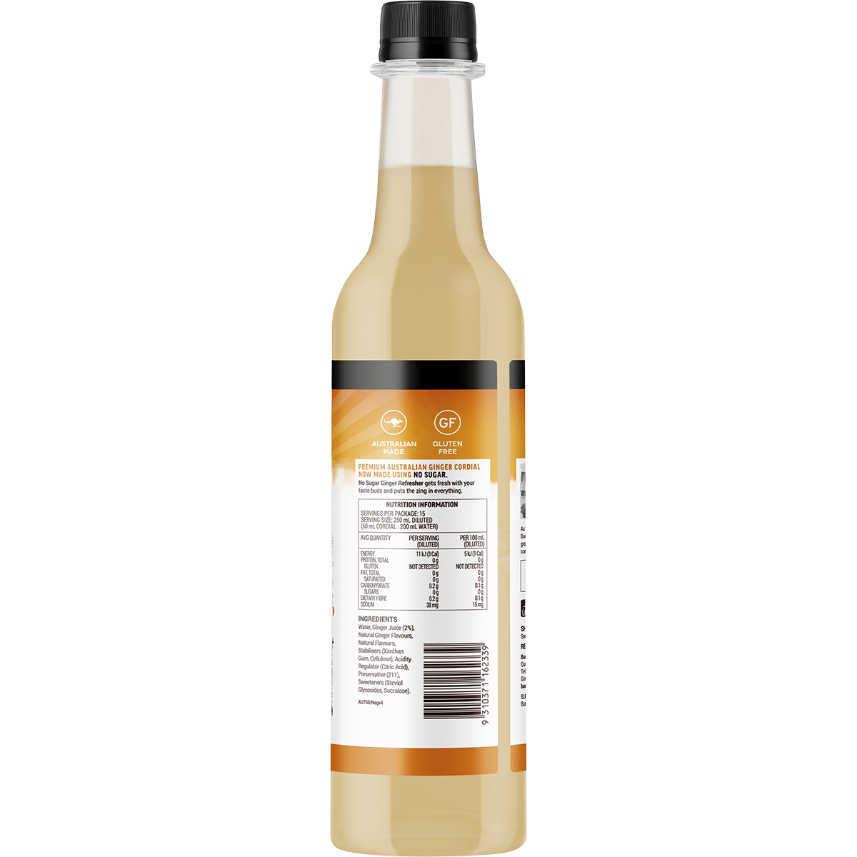 Ginger Refresher No Sugar Cordial