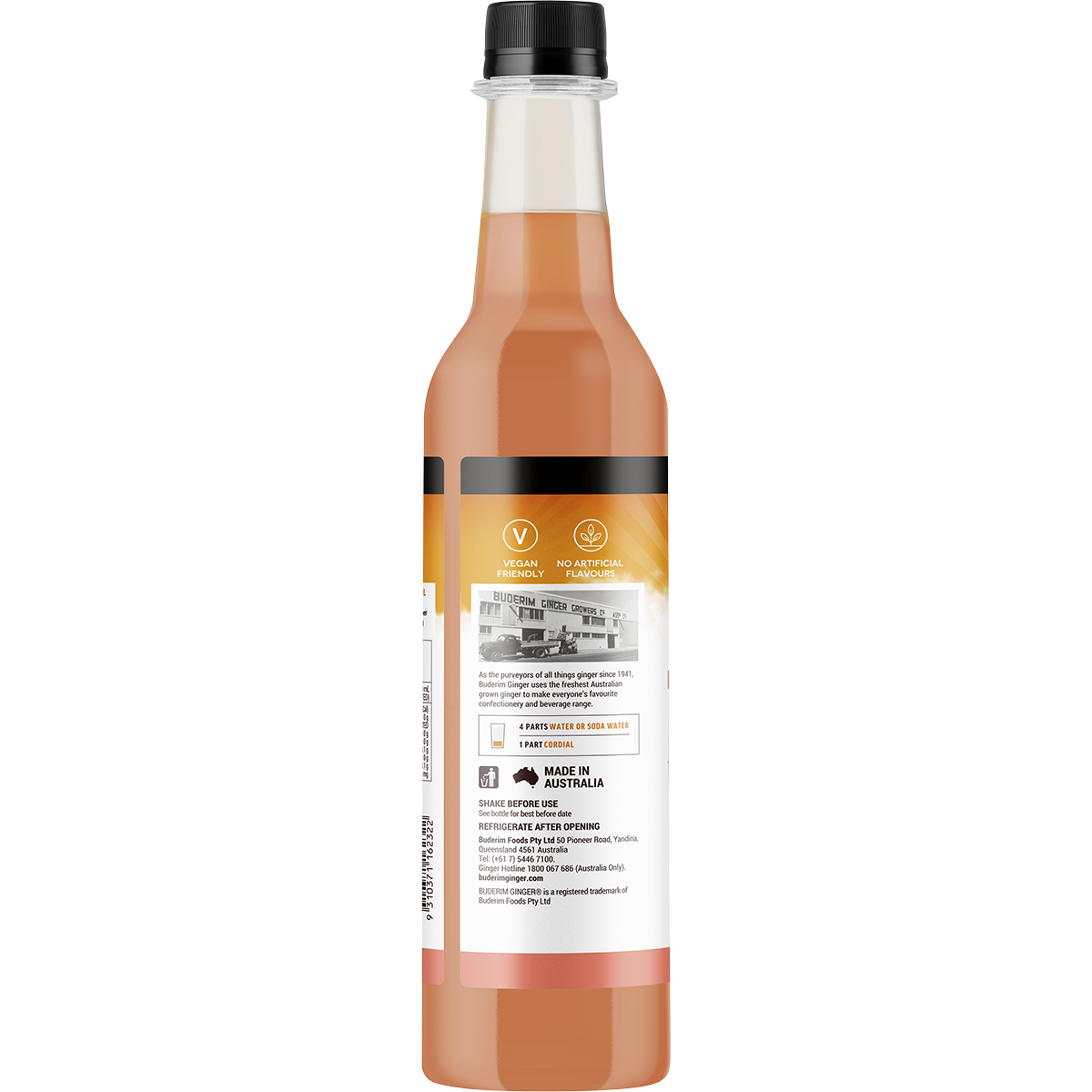 Ginger Lemon, Lime & Bitter Refresher Cordial No Sugar