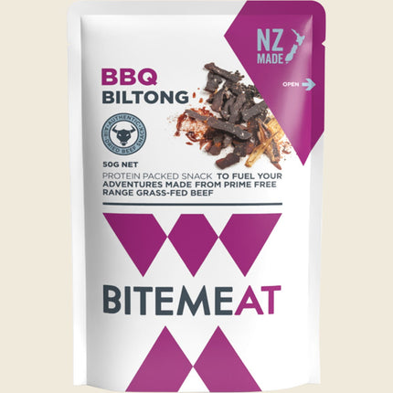 BiteMeat Grass Fed Biltong BBQ 10x50g