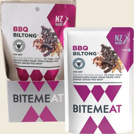 BiteMeat Grass Fed Biltong BBQ 10x50g
