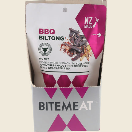 BiteMeat Grass Fed Biltong BBQ 10x50g