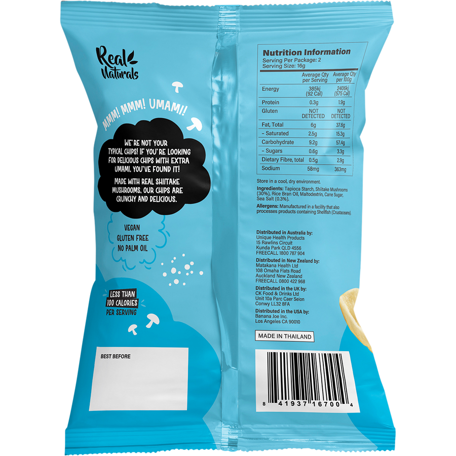 Real Naturals Shiitake Mushroom Chips Sea Salt