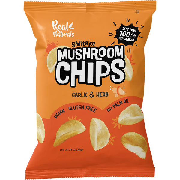 Real Naturals Shiitake Mushroom Chips Garlic & Herb