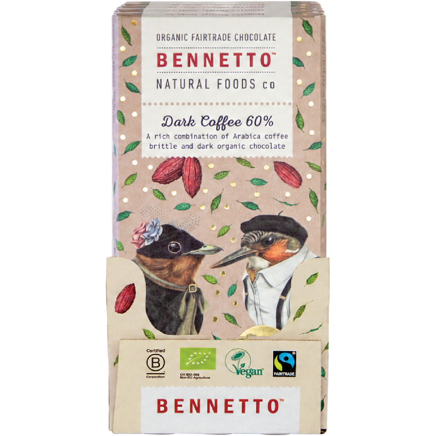 Organic Dark Chocolate 60% Dark Coffee - Display Pack