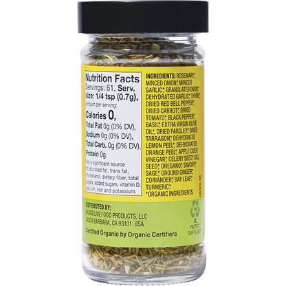 Seasoning Organic Sprinkle 24 Herb & Spices Salt-Free