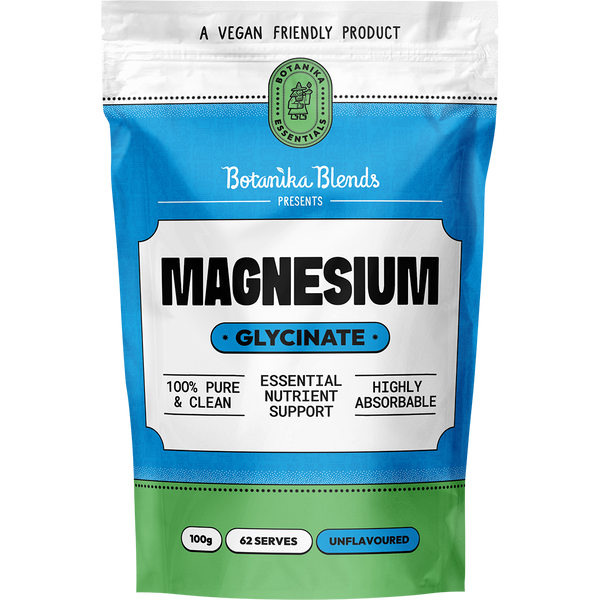 Botanika Blends Magnesium Glycinate Powder 100g pouch front