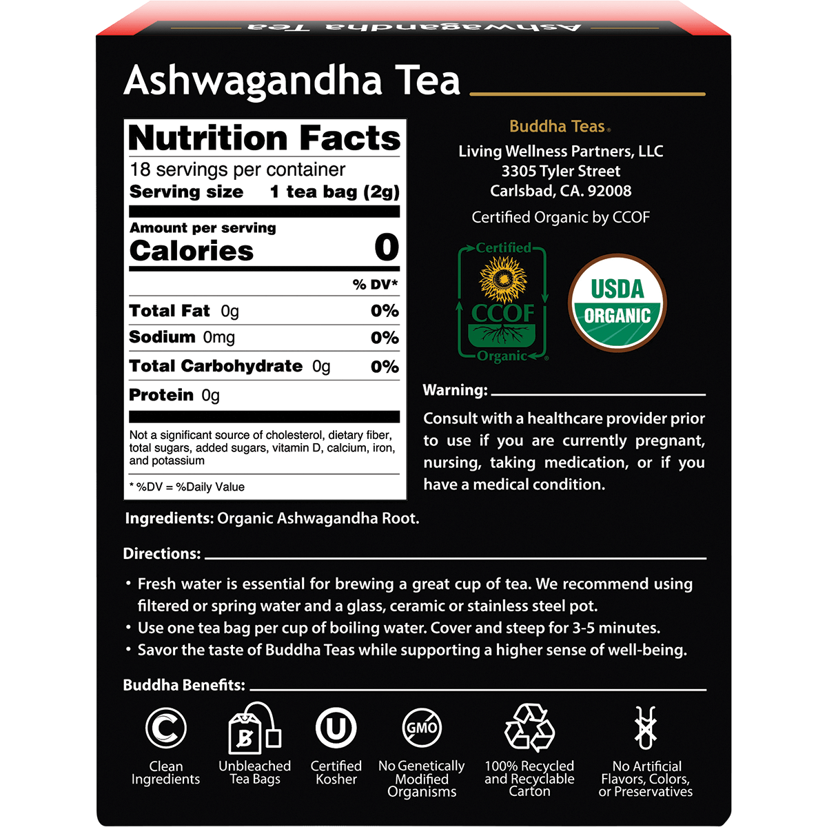 Organic Herbal Tea Bags Ashwagandha Tea