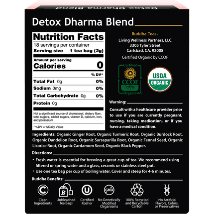 Organic Herbal Tea Bags Detox Dharma Blend