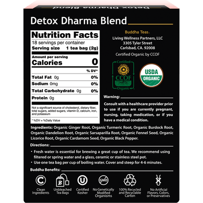Organic Herbal Tea Bags Detox Dharma Blend