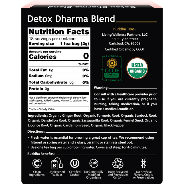 Organic Herbal Tea Bags Detox Dharma Blend