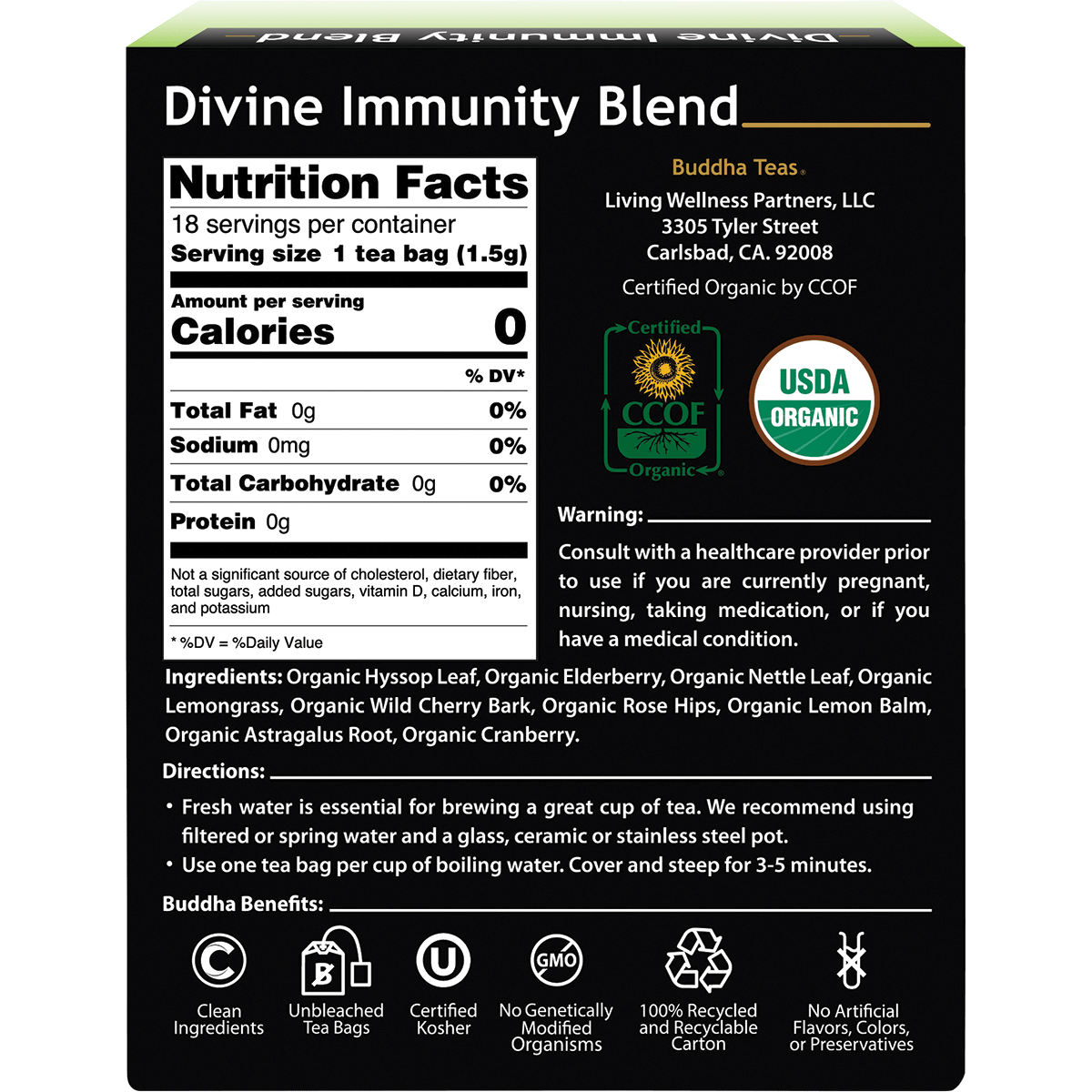 Organic Herbal Tea Bags Divine Immunity Blend