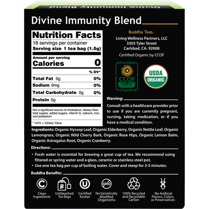Organic Herbal Tea Bags Divine Immunity Blend