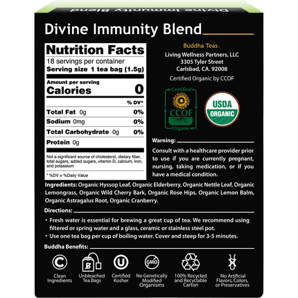 Organic Herbal Tea Bags Divine Immunity Blend