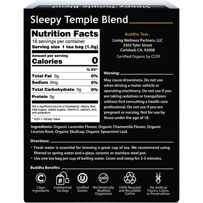 Organic Herbal Tea Bags Sleepy Temple Blend