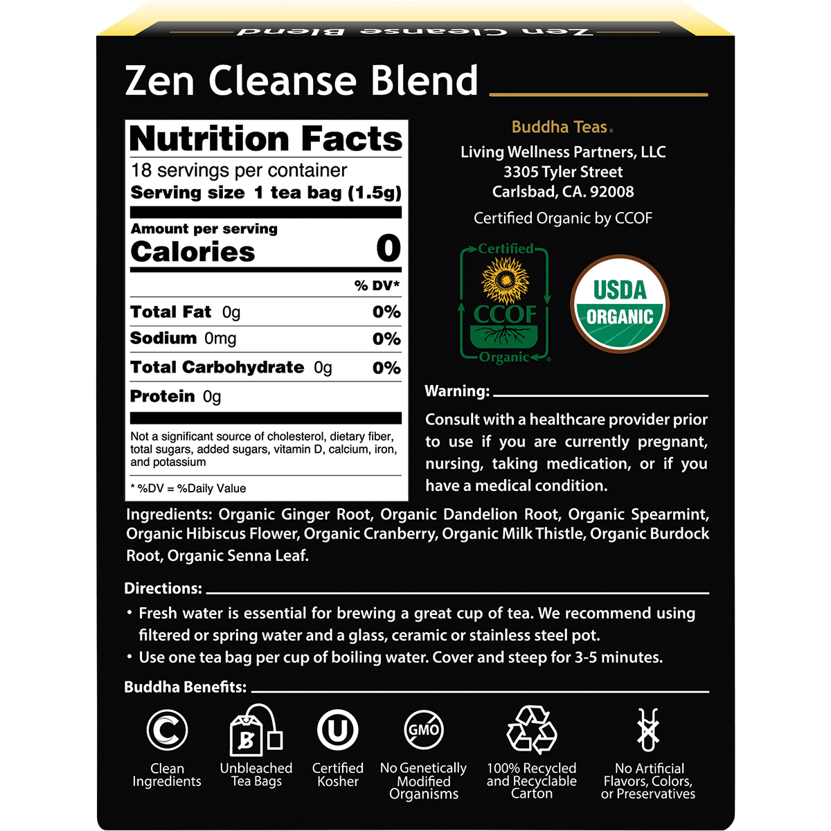 Organic Herbal Tea Bags Zen Cleanse Blend