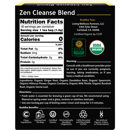 Organic Herbal Tea Bags Zen Cleanse Blend