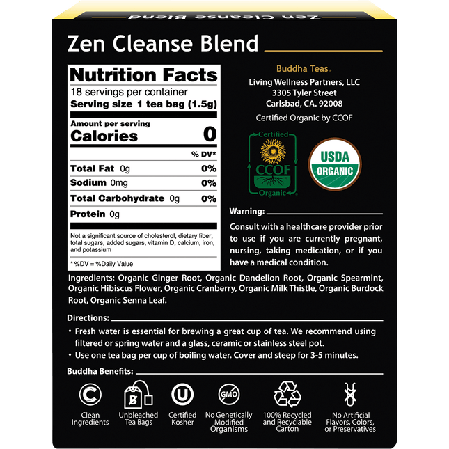 Organic Herbal Tea Bags Zen Cleanse Blend