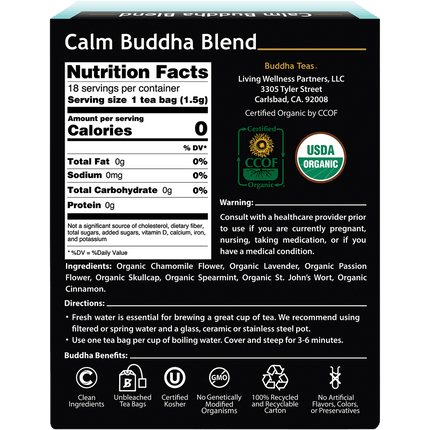 Organic Herbal Tea Bags Calm Buddha Blend