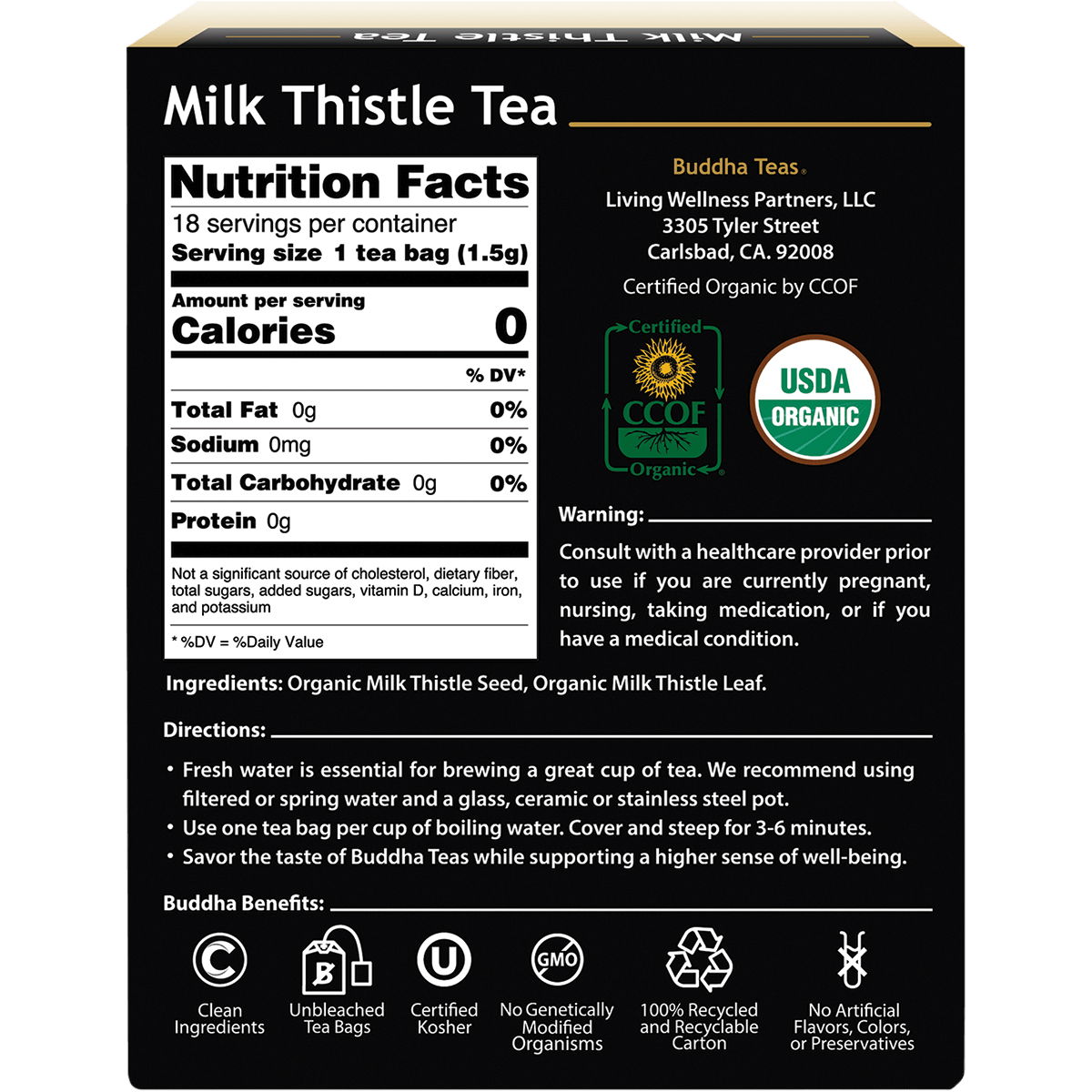 Organic Herbal Tea Bags Milk Thistle Tea