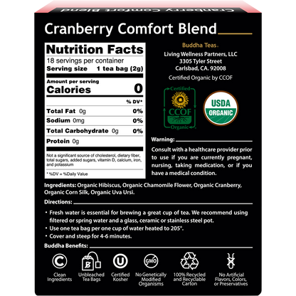 Organic Herbal Tea Bags Cranberry Comfort Blend