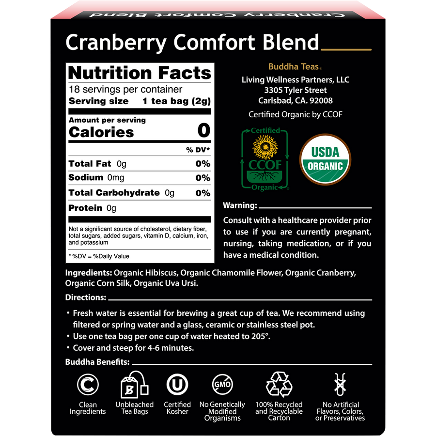 Organic Herbal Tea Bags Cranberry Comfort Blend