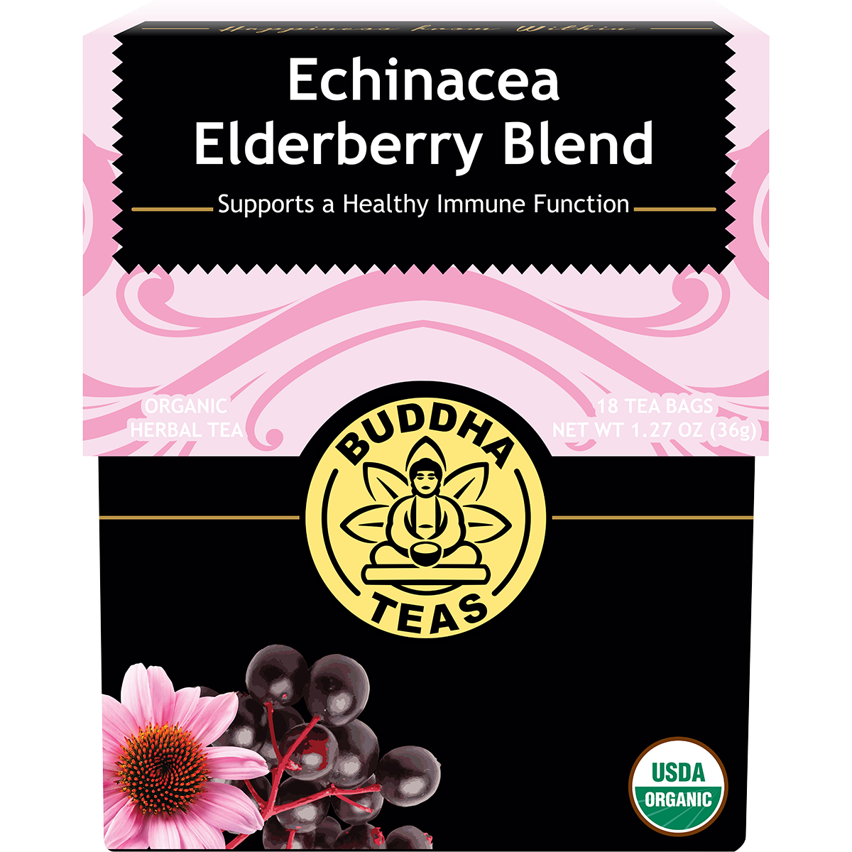 Organic Herbal Tea Bags Echinacea Elderberry Blend
