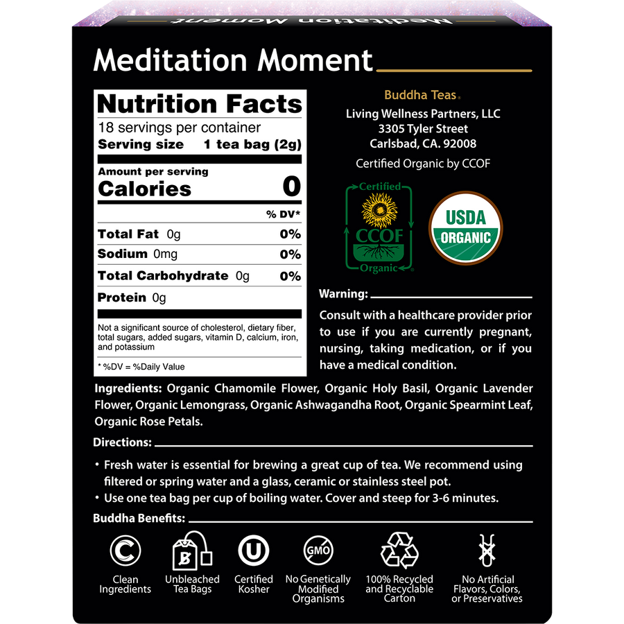 Organic Herbal Tea Bags Meditation Moment