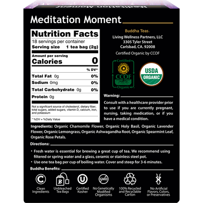 Organic Herbal Tea Bags Meditation Moment