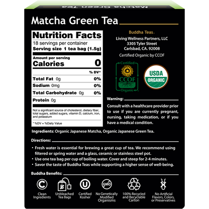 Organic Tea Bags Matcha Green Tea