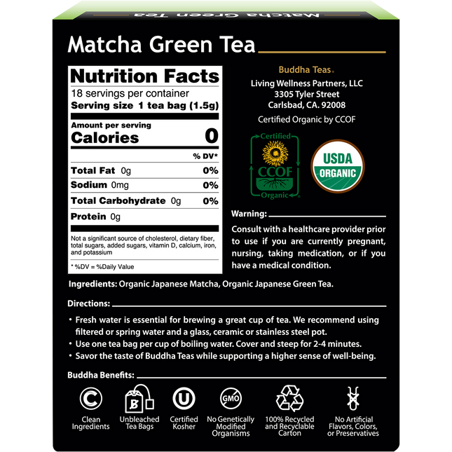 Organic Tea Bags Matcha Green Tea