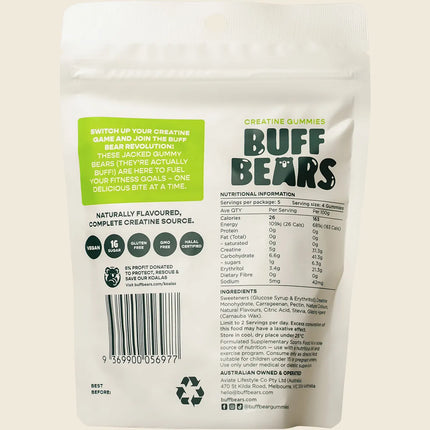 Buff Bears Creatine Gummies Crisp Apple 8x80g