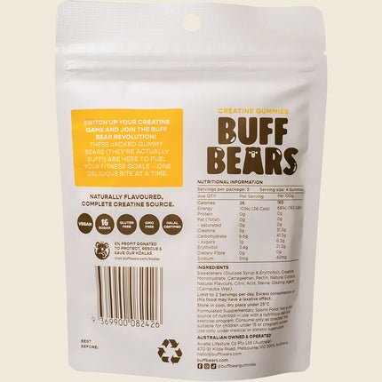 Buff Bears Creatine Gummies Passionfruit 8x80g